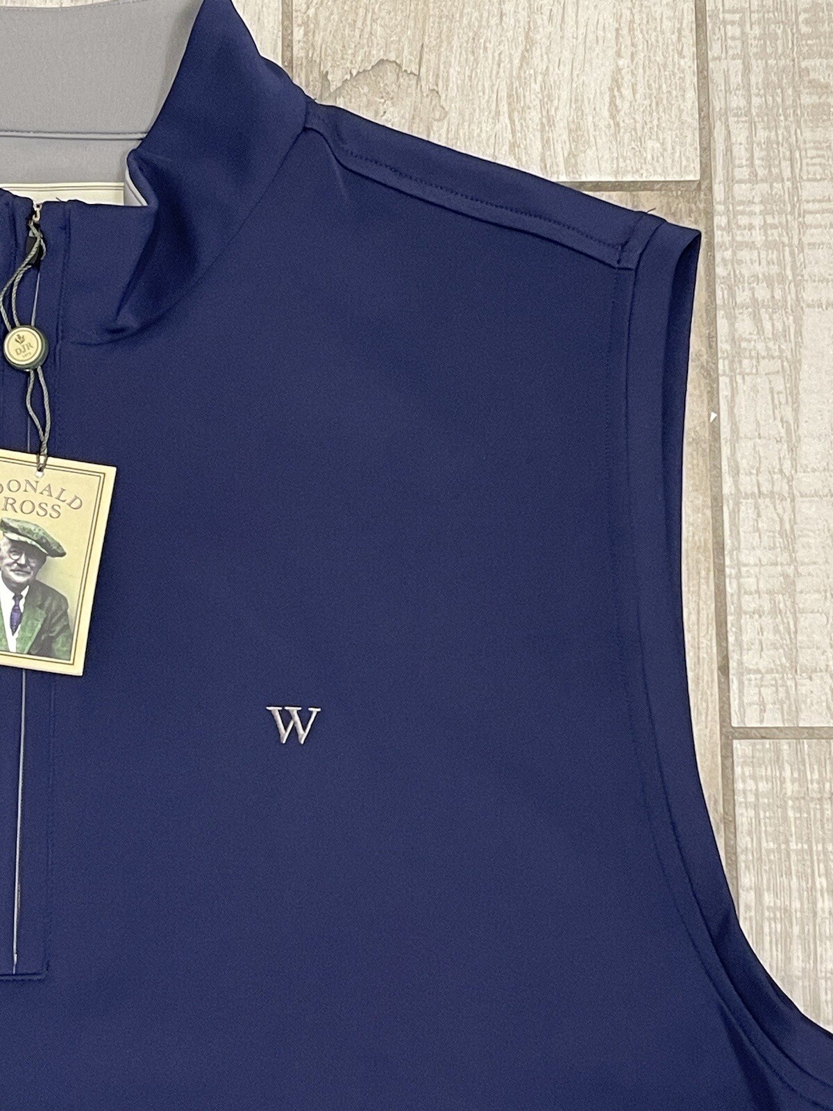 Donald Ross Golf Vest Men's Large Blue 1/4 Zip Performance Pullover