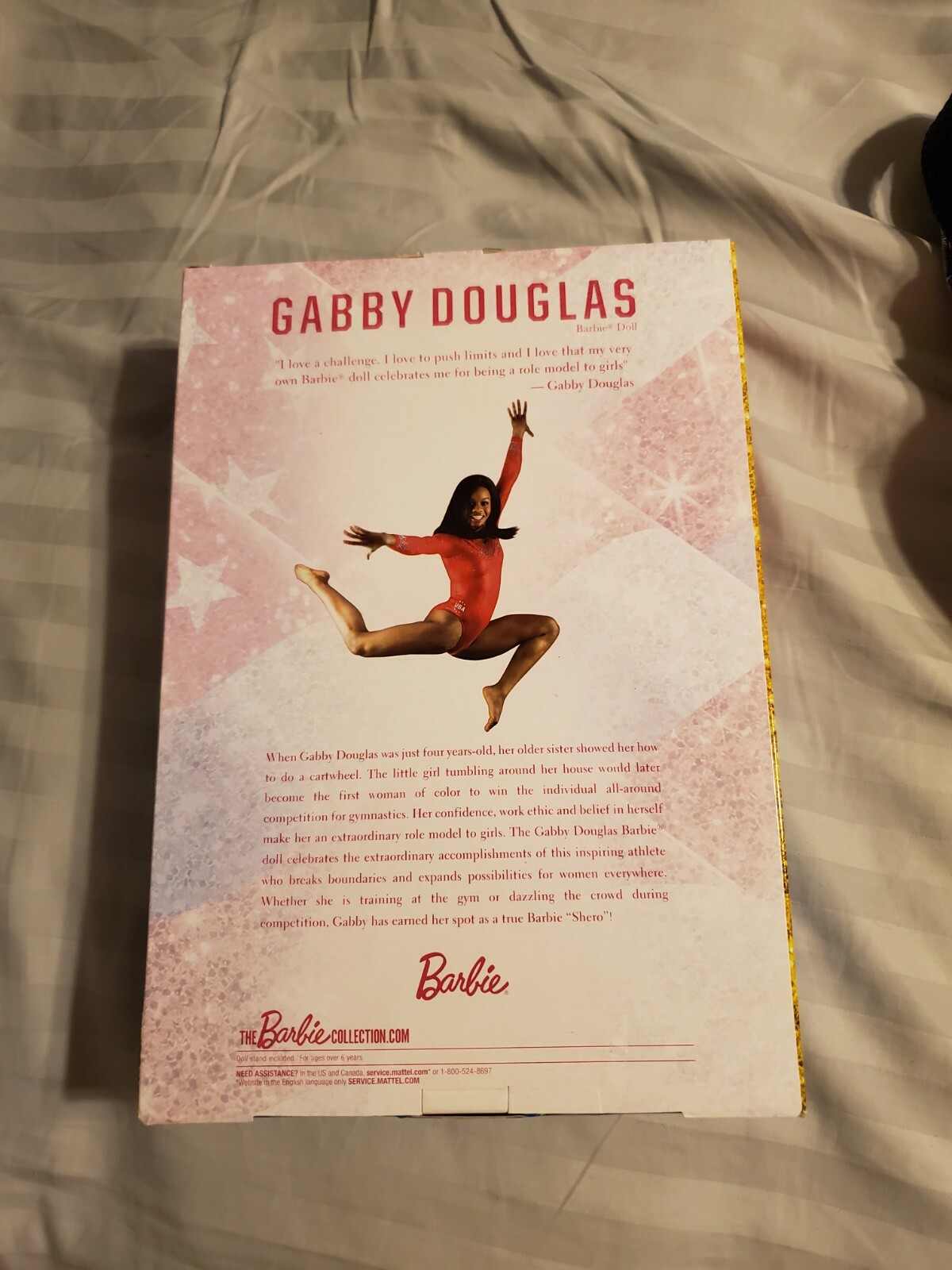 Gabby Douglas Barbie Doll 2016 Pink Label Mattel Gymnastics Decor Collector