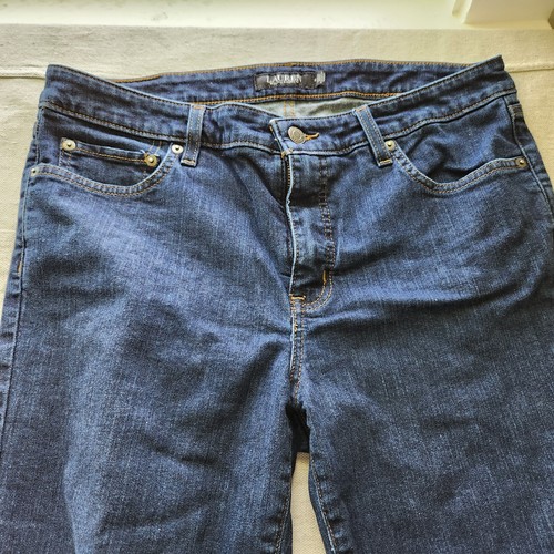 Lauren Ralph Lauren Jeans Womens 14 Dark Blue Denim Stretch Straight 34x29* - Picture 3 of 15