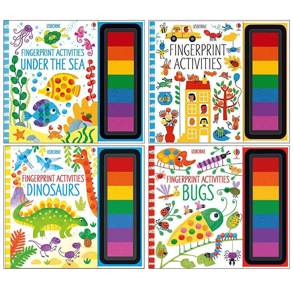 Fingerprint Activities 4 Books Collection Set by Fiona Watt Series 1 Animals NEW