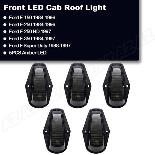 5PC LED Cab Roof Running Marker Light Smoke Lens For 1984-1997 F-150 F-250 F-350 - Picture 5 of 10