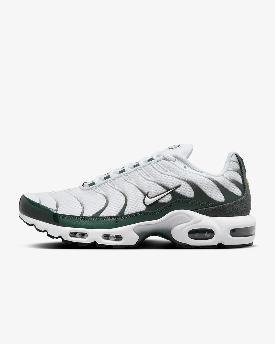 New Nike Air Max Plus PRM Shoes - White/ Vintage Green (FV6057-100