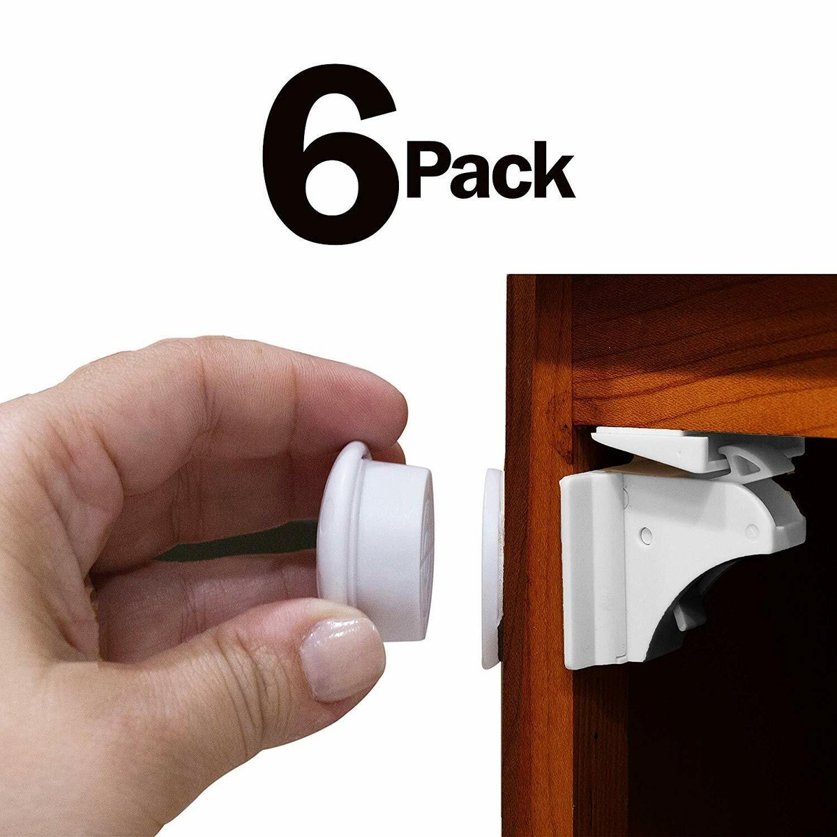 Eco-Baby Magnetic Cabinet Locks (6 Locks Keys) Child Safety