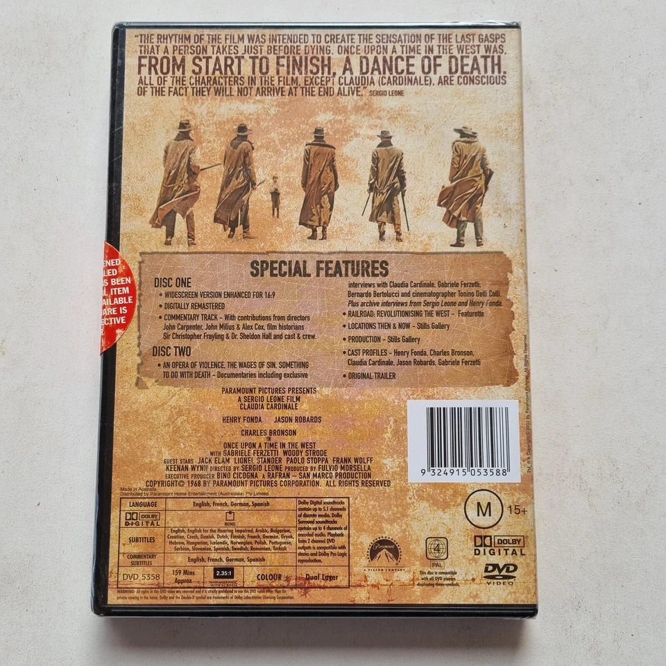 Once Upon a Time in the West (DVD, 1968) PAL Region 4 (2-Disc Special Edition) - Image 3 of 4