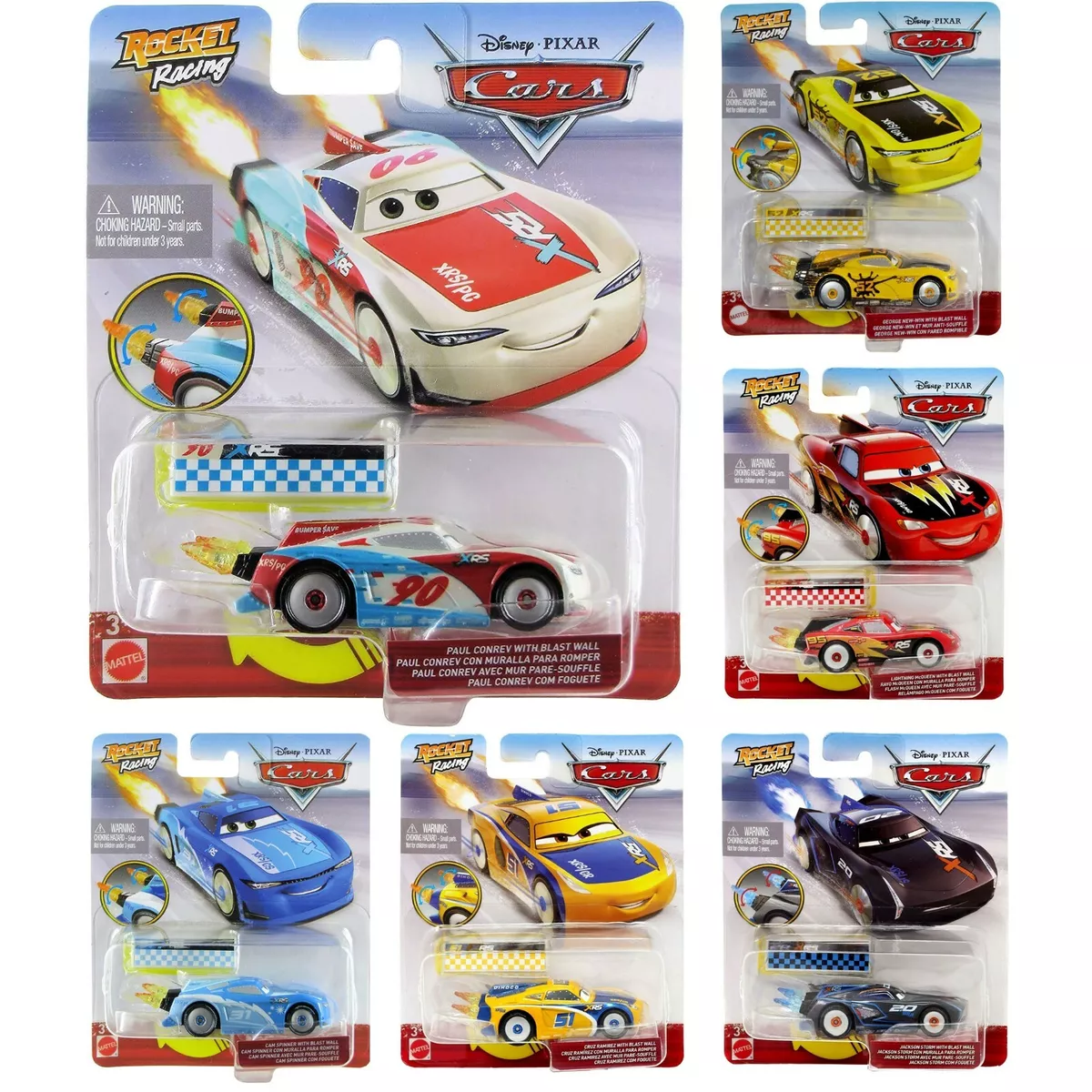 Disney and Pixar Cars XRS Rocket Racing Lightning McQueen with Spinning Flames