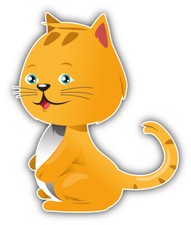 Cat Cute Cartoon Car Bumper Sticker Decal