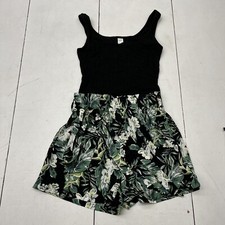 Shein Kids Black  Green Floral 3 Piece Outfit Girls Size 14Y NEW