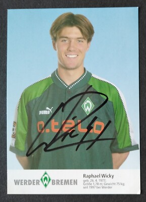 2194 Raphael Wicky Werder Bremen 1997/98 autograph card original signed