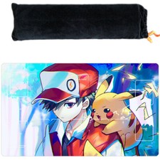 Pikachu Red Pokemon Playmat TCG Card Game Play Mat Gaming Desk Mat Mouse Pad l87
