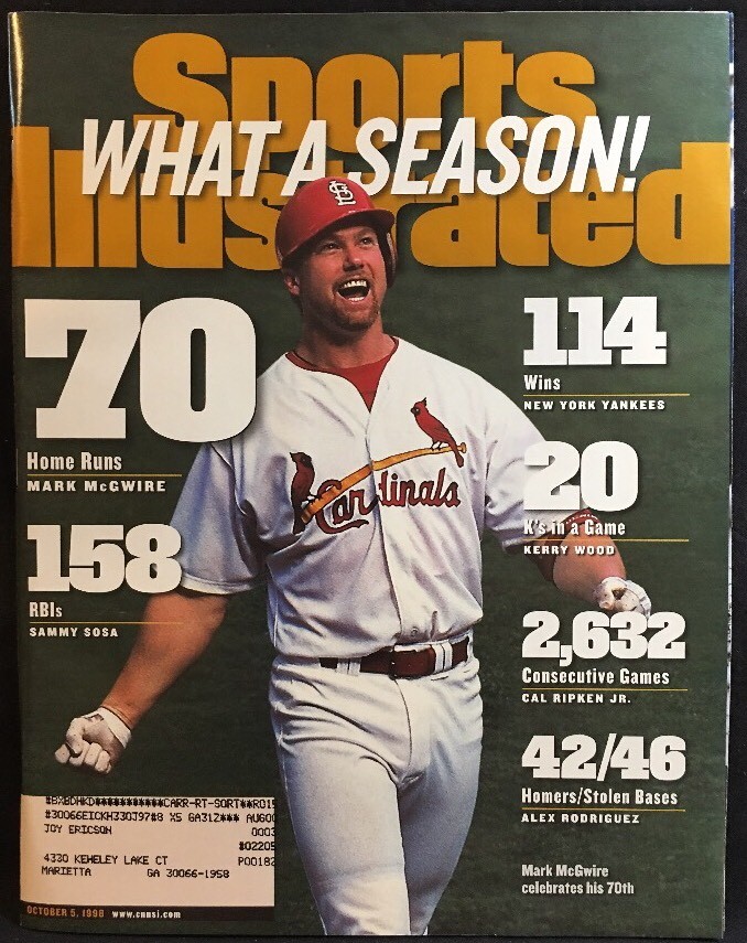 Sports Illustrated Magazine October 5, 1998 Mark McGwire Cardinals