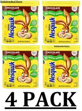 4 PACK - Nesquik No Sugar Added Chocolate Milk Powder 16 oz EACH