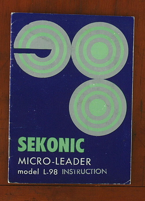 floow SEKONIC MICRO-LEADER L-98 INSTRUCTION BOOK/112158 | eBay