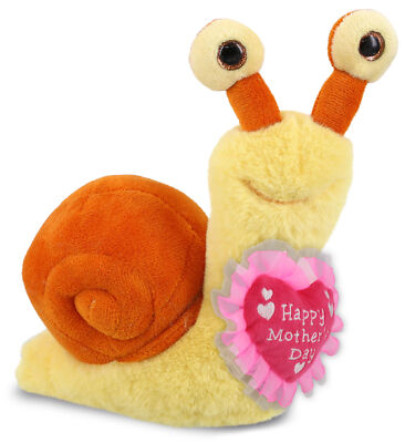 PLUSH MOTHERS DAY HEART - SUPER-SOFT PLUSH - ORANGE SNAIL SMALL 5.5''