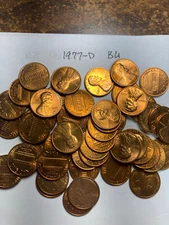 1977-D "BU" LINCOLN MEMORIAL CENT PENNY ROLL  50 COINS