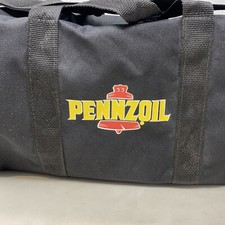 Borsone vintage stampa Pennzoil logo nero con tracolla gas e petrolio USA
