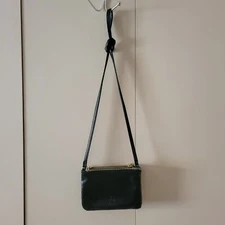 Safe Keeper Crossbody Purse Black RFID small Handbag Full Zip Gold Hardware ID 