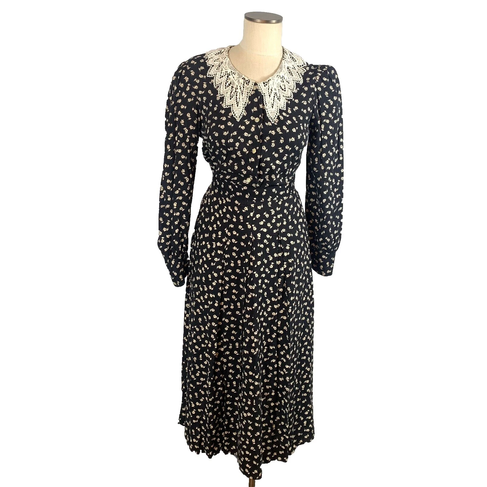 Vestidos vintage hippie de Algodón Negro para Mujeres