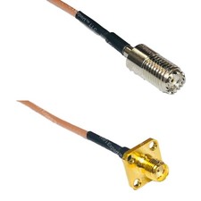 RG316 MINI UHF FEMALE to SMA FEMALE FLANGE RF Cable Rapid-SHIP LOT