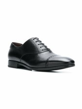 NIB NEW Salvatore Ferragamo Boston Mens Black leather oxfords 8 9 10 11 11.5 12