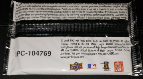 2008 Upper Deck First Edition Pack Baseball Cards - Picture 2 of 2