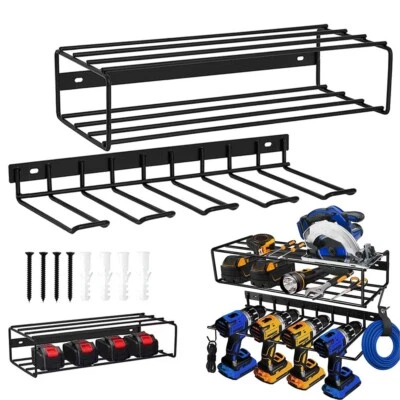 Heavy Duty Power Tool Organizer Drill Holder Wall Mount Power Tool Storage Rack