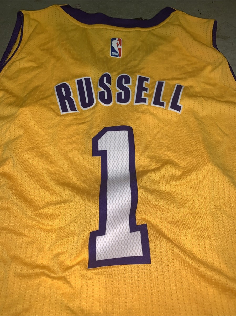 NEW D'Angelo Russell Men Size XL Adidas Los Angeles Laker Yellow
