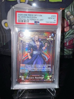 One Piece TCG Silvers Rayleigh SP OP09-005 Foil | PSA 10 GEM MINT