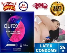 Durex Performax Intense Delay Condoms 24ct Dotted Ribbed Long Lasting Pleasure