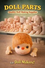 Vintage Crafts MITZY 4 Doll Head Hands Baby Yellow Yarn Hair Soft Plastic A8