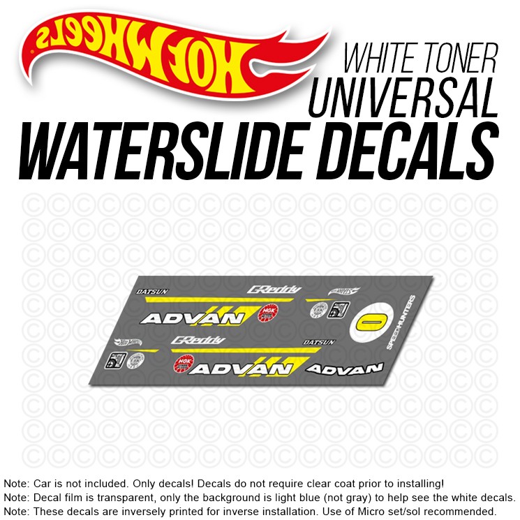 Decalcomania Scorrevole Universale Scala 1/64 GTR TANABE Toner Bianco - Foto 3