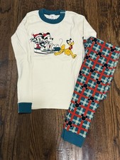 Hanna Andersson Disney Christmas Mickey Minnie Long John Pajama Set size 10/140