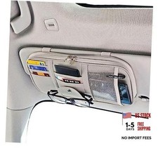 Car Sun Visor Organizer Multi-pocket Visor Organizer Storage Pouch Cream Grey Car Sun Visor Organizer Multi-pocket Visor Organizer Storage Pouch Cream Grey