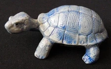 TORTUE DECORATIVE Poterie Grès de Betschdorf (Alsace) Gris-Bleu, Excellent Etat