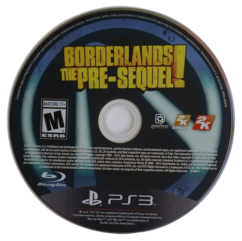 Borderlands The Pre-Sequel! PS3 Video Game Shooter RPG Multiplayer Disc Only