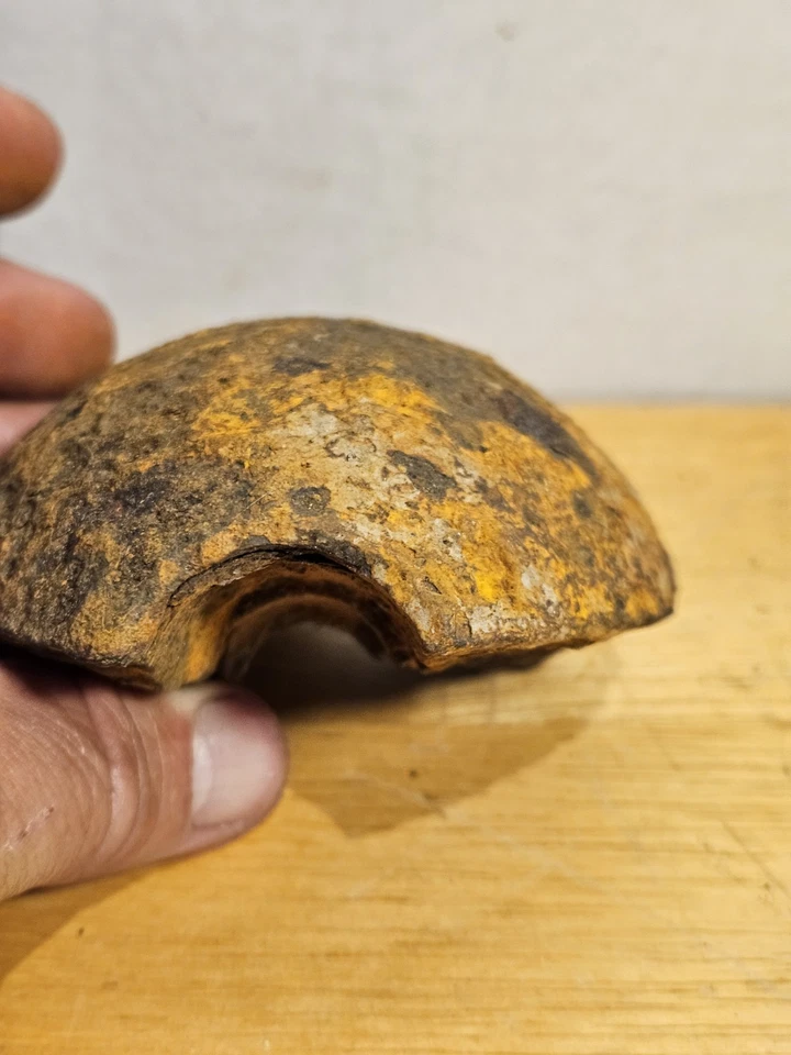 Fragmento de bola de cañón Hotchkiss de la Guerra Civil excavado en Long Creek Virginia en 1976 Foto 4 de 4