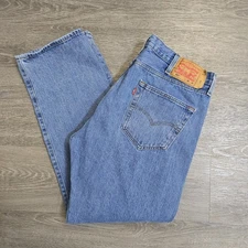 Vintage Y2K Levis 501 Blue Jeans Denim Button Fly Straight Leg Cotton Mens 38x30