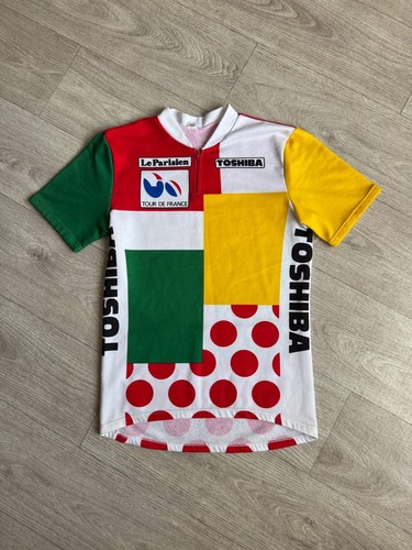 Rare 1980s Toshiba Le Parisien Tour De France Cycling Jersey