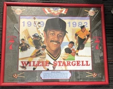 Willie Stargell HOF Pirates Seagrams 7 Vintage Framed Bar Mirror 21x17in