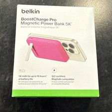 BELKIN BOOST CHARGE PRO 15W MAGNETIC 5,000MAH MAGSAFE POWER BANK *PINK* *NEW*