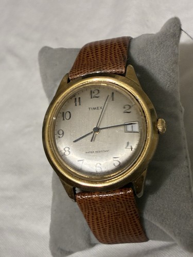 Vintage TIMEX 27829 10579 Uhr Herren goldfarben Datum 1979 Handaufzug. Läuft!!! - Bild 2 von 10