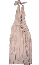 PrettyLittleThing Textured Plunge Trim Detail Maxi Dress in Cream