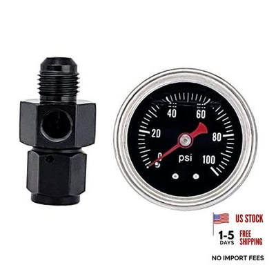 #ad Fuel Pressure Gauge with 6AN Fuel Pressure Take Off Fitting 0 6AN 100PSI $25.37