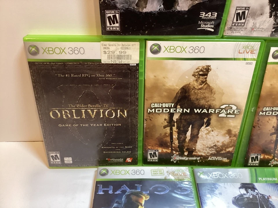 XBOX ONE/ XBOX 360 GAMES BUNDLE LOT Of 7 Halo, Call of Duty, Oblivion, untested - Image 3 of 4