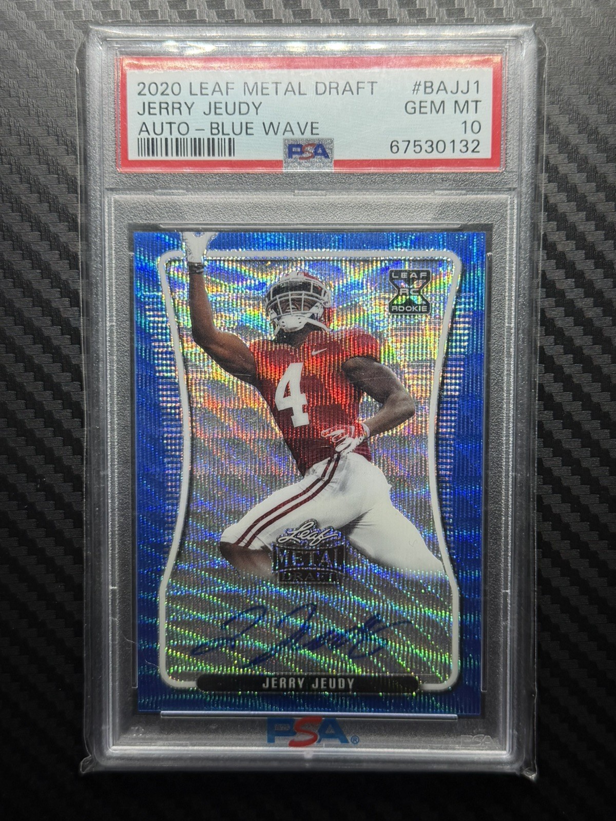 Jerry Jeudy Leaf Metal Draft Autographs #BAJJ1 Blue Wave