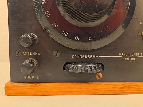 ANTIQUE 1920s GREBE RADIO TYPE CR-5 TUBE RECEIVER TUNER WOOD CASE A H & CO VTG - Picture 6 of 24