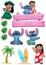 Lilo & Stitch Personalised Edible Cake Topper A4 – Wafer Card/Icing Sheet Uncut
