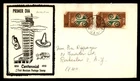 Mayfairstamps Mexico FDC 1956 pair centennial of first postage stamp First Day C