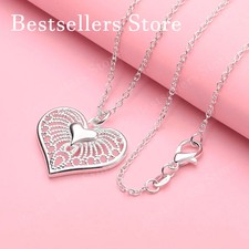 Collana con pendente in argento sterling 925  a forma di cuore