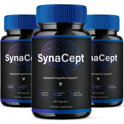 (3 Pack) Synacept Advanced Brain Support, Syna Cept Supplement (180 Capsules)