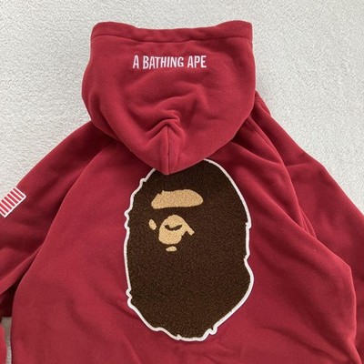 USED EXTREMELY RARE BAPE CHAMPION POLARTEC FLEECE HOODIE JACKET GOOD